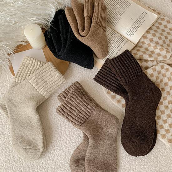 Unisex Winter Socks Warm Thickened Crew Socks Ribbed Stretchy Casual Thermal Socks for Men Women Daily Errands Hiking Skiing