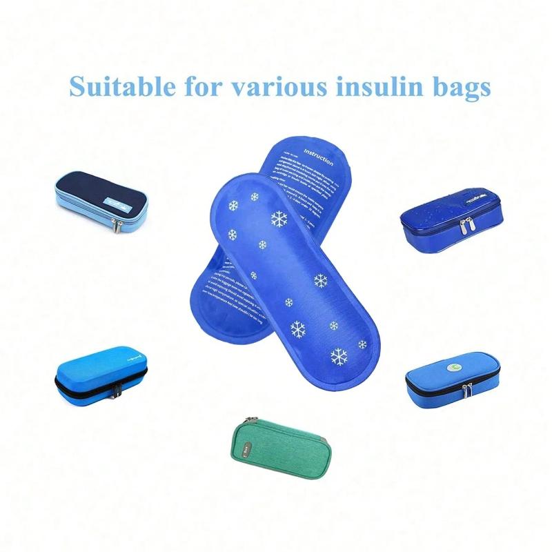 1-4pcs Insulin Gel Ice Bag Reusable Cooling Bag Refrigerated Ice Strip Cold Insulation Ice Pack for Pain Relief Medicine Stora