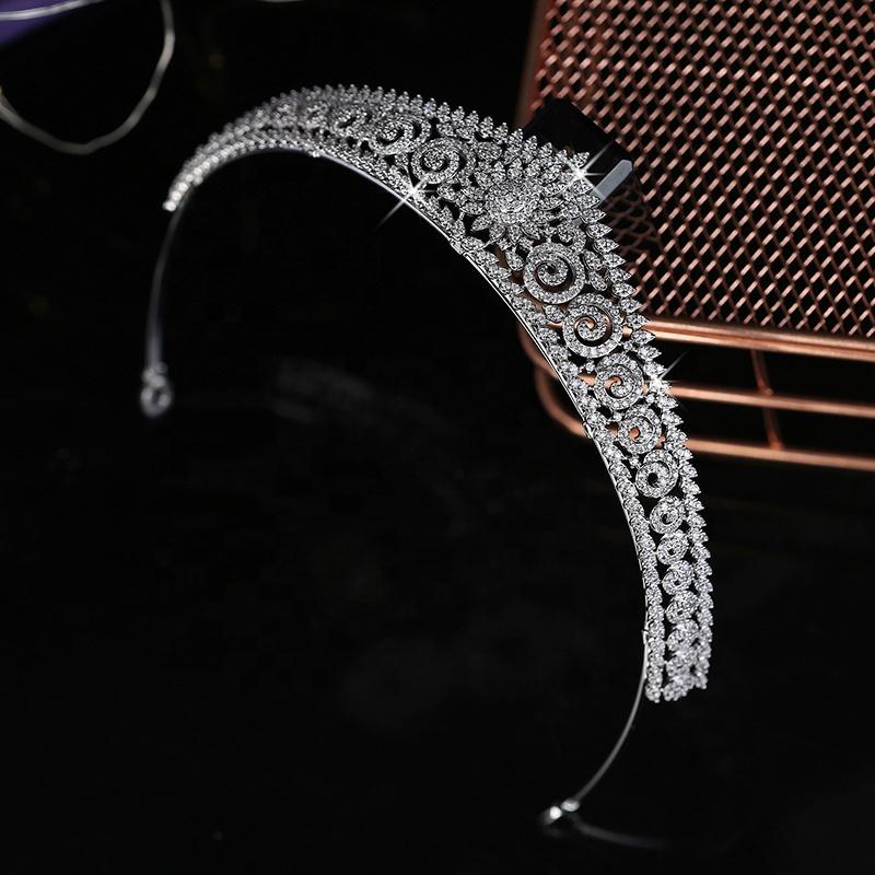 Cubic Zircon Casting Hair Jewelry Wedding Tiara Classic Bridal Hair Accessories Anniversary Women Crowns HG0036 Corona Princesa