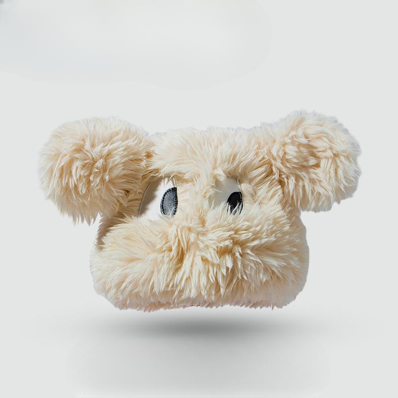 

Зимняя милая плюшевая шапка для детей с изображением мультяшной собаки, длинная защитная шапка Baotou, универсальная теплая шапка Lei Feng One Size