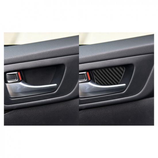 Carbon Fiber Car Inner Door Handle Bowl Frame Cover For Toyota Highlander 15-18
