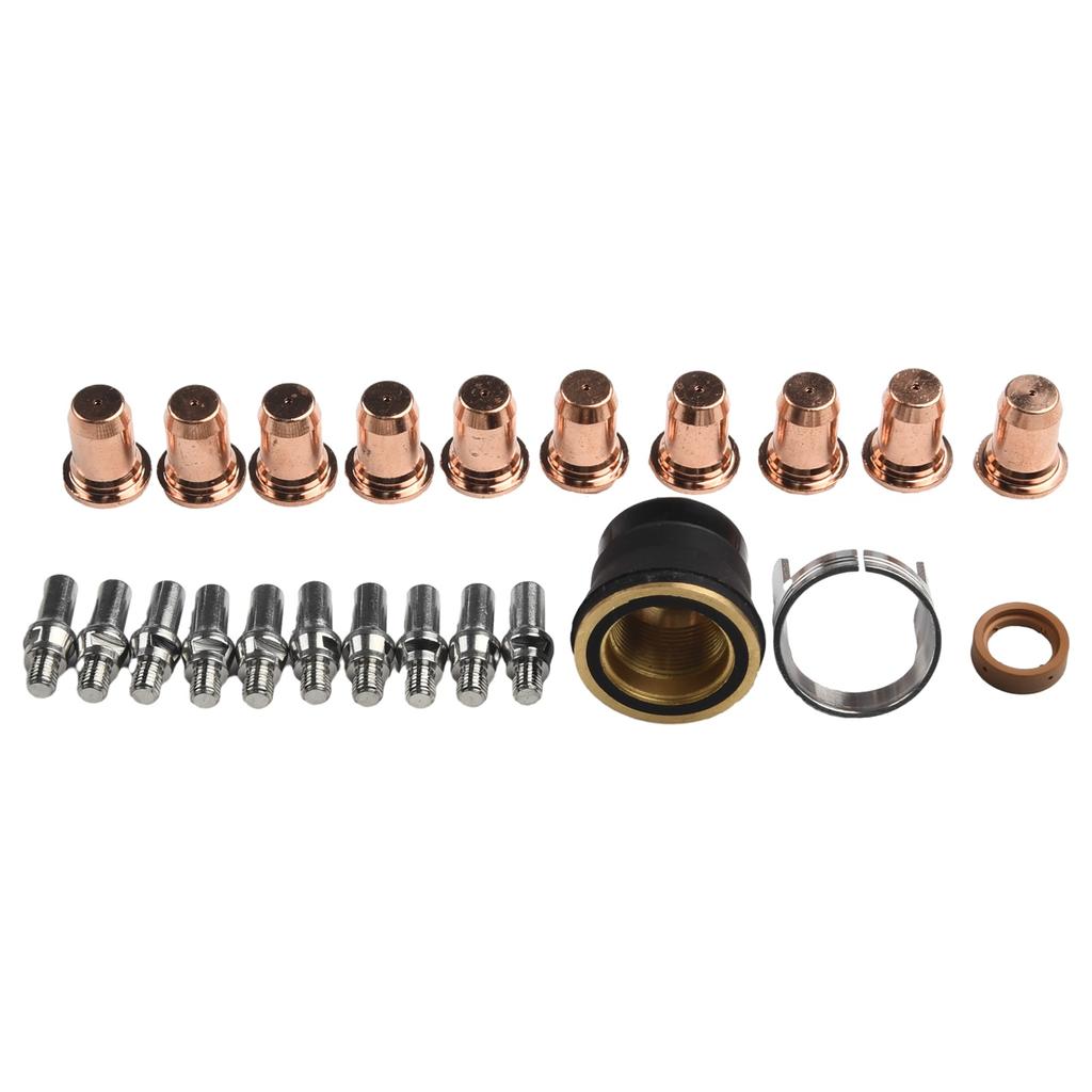 23pcs PT-60 IPT-40 PT40 Plasma Cutting Torch Tip 1.0mm 51313 Electrodes Welding 52582 Plasma Cutting Flashlight Plasma Cutting