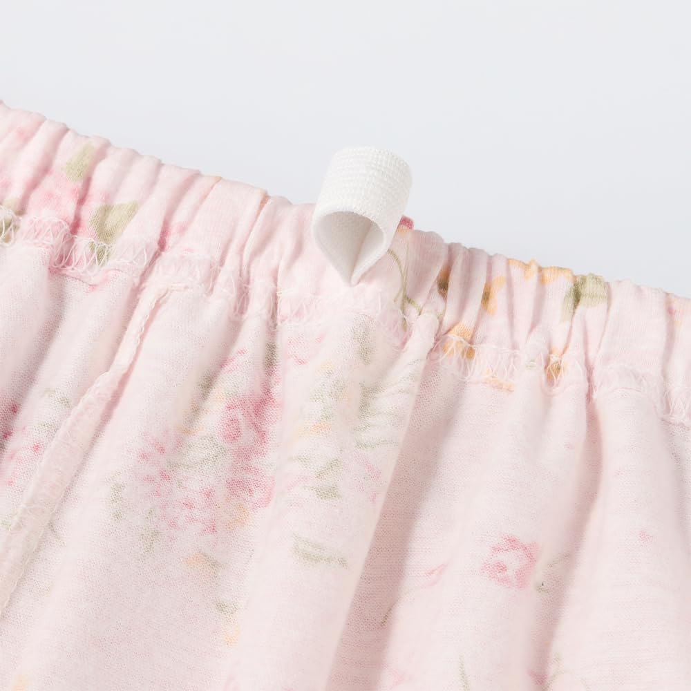 Gunze Long Sleeve Pajamas with Elastic Sleeve and Leg Moisturizing and Feminine Sax Women's Holes, Antibacterial, Style,