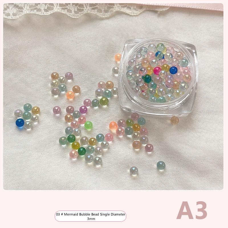 1Box Mini Macaron Bubble Nail Beads Charm 3D Full Color Resin Candy Caviar Nail Beads Decoration Diy Nail Accessories