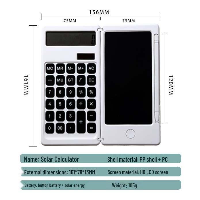 Solar-Powered Scientific Calculator with Handwriting Tablet for Students and Professionals