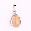 Peach Moonstone Pendant 925 Sterling Silver Rhodium Jewelry Gift for Her