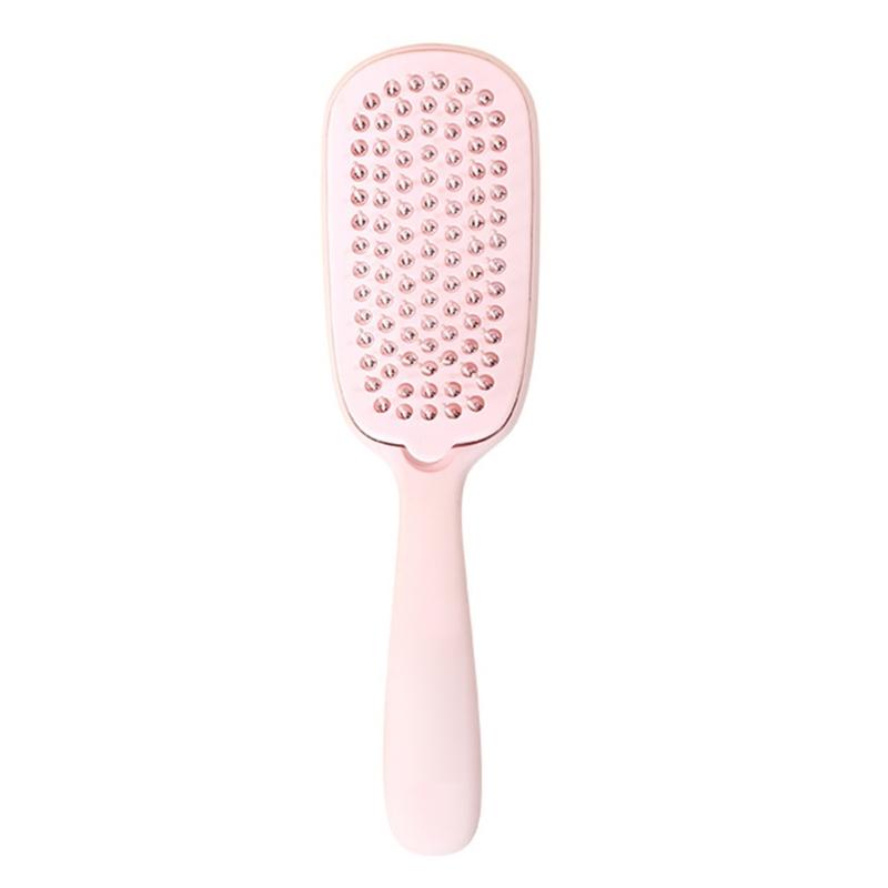

Ergonomic Hairbrush with Soft Cushioned Pad Detachable Hair Comb Easy Cleaning Styling Tool for Differetn Hair Types розовый