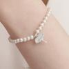 UNI.J [Cotidiano]Signature Flower Pearl Silver Bracelet Ib334
