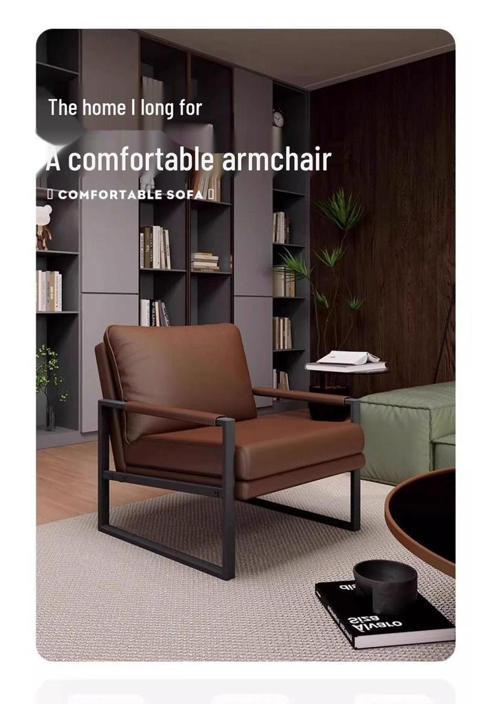 Modern Wrought Iron Sofa Chair - Light Luxury for Living Room or Bedroom