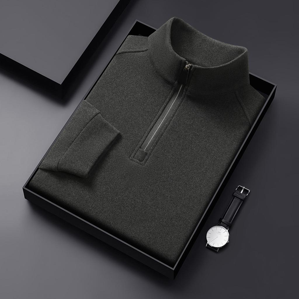 2025 Men's Half-Zip Double-Sided Fleece Sweatshirt - Warm Winter Long Sleeve Top for All Ages