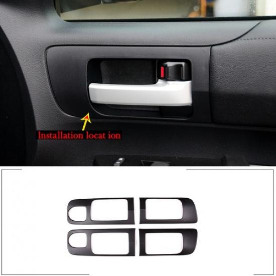 4PCS For Toyot@ Tundra 2014- Matte Black Car Door Handle Frame Trim Cover