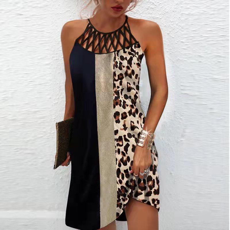 European and American Spring and Summer New Ethnic Style Positioning Printing Mesh Belt Sleeveless Casual dress Women's Clothing