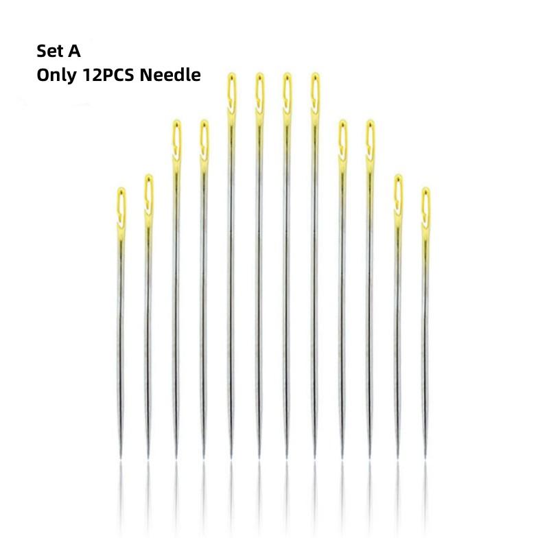 12/36PCS Sewing Needles Multi-size Side Opening Stainless Steel Darning Sewing Household Hand Tools Sewing Tools and Accessoires