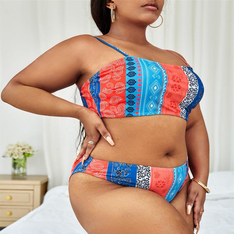 Women Bikini Set Sexy Swimwear Two Pieces Swimsuit Printed Bathing Suits Bodysuit Beachwear Swimming Sets Plus Size Female