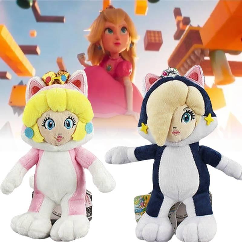 Realistische Niedliche Prinzessin Sanei Super Mario 3D World Neko Katze Mario Plüschpuppe Spielzeug Komplettes Interaktives Spielset