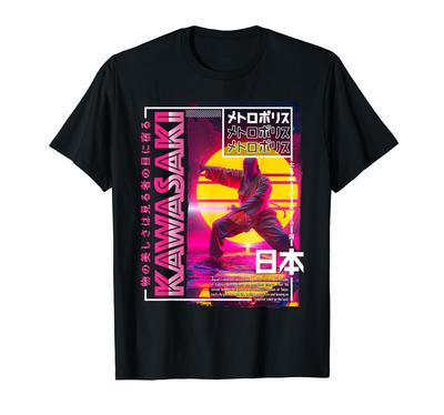 Kawasaki City 80er Synthwave Shaolin Tempel Japan Kawasaki T-Shirt