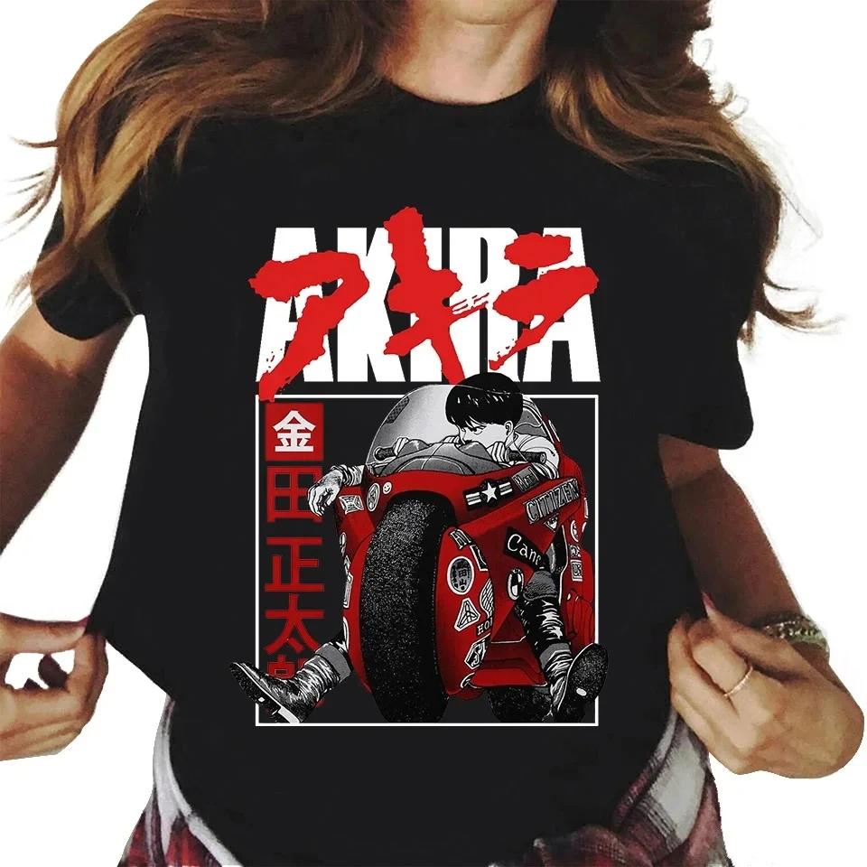 New Fashion Akira Anime Printed Cotton Women's Y2k T-shirt Casual Manga K Otomo Tokyo Short Sleeve Round Neck Plus Size T-shirt