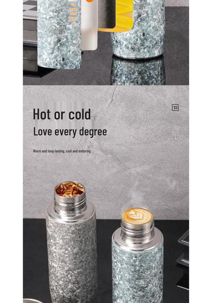 Pure Titanium Vacuum Insulated Tea Cup with Dual-Layer and Tea Separation Feature