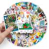 50 French French Personality Cartoon Outdoor Travel Landscape Landmark Decorative Water Cup Suitcase Stickers