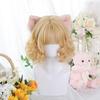 GAL-style Lolita Wig, Heat-Resistant, Volume Curl, Midi, Short, Ladylike, Perm, Wave, Cosplay, Party, Lolita Style, Everyday Wear, Gradient Wig (Gold)