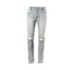 European and American High Street Style Ripped Distressed Washed Yellow Slim Fit Skinny Jeans Exit National Trend Hip-Hop Slimming Long Pants