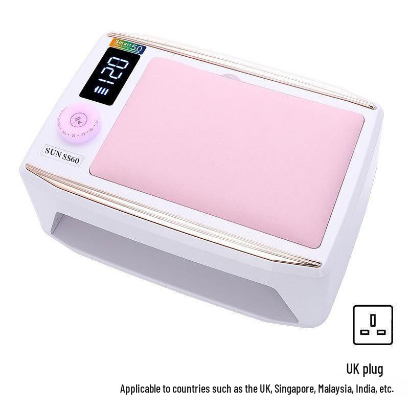 Rechargeable 380W Nail Lamp with Hand Rest for Two-Hand Nail Art