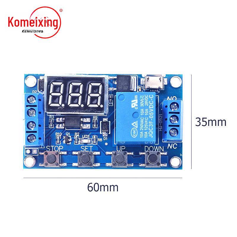 One-Way Relay Module: Delays power off, triggers timing circuit switch, and disconnects to initiate delay cycle.