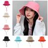 Foldable Rough Edge Fisherman Hat Solid Color Bucket Hat Vintage Outdoor Sun Hat  Travel