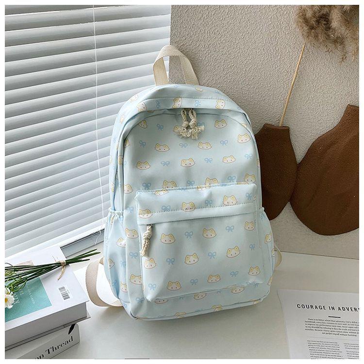 

Japanese cute bow backpack cat girl junior high school student schoolbag gentle college student backpack large capacity schoolbag синий