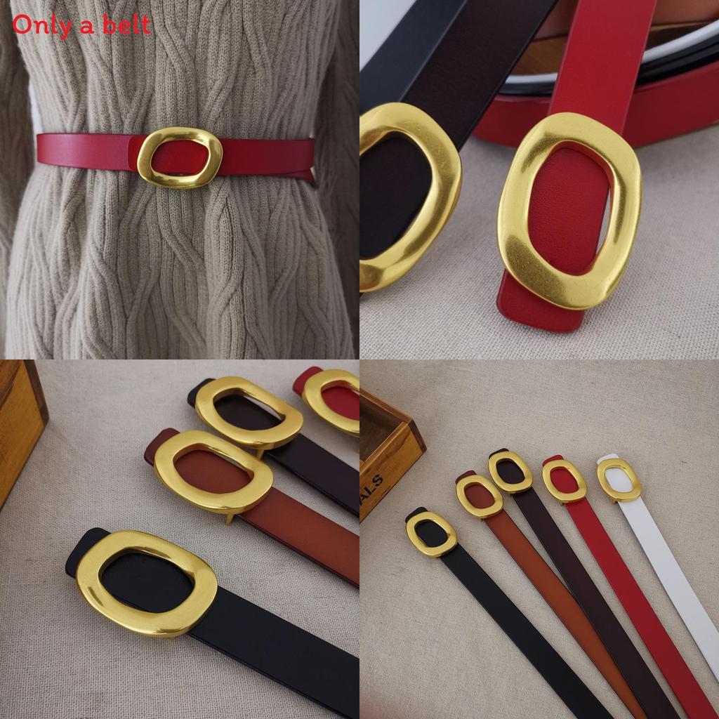 Fashion Leather Waist Belt For Women With Silver Button Closure For Daily Use