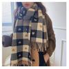 Love plaid double-sided thickened warm imitation cashmere scarf women's autumn and winter office air conditioner shawl scarf