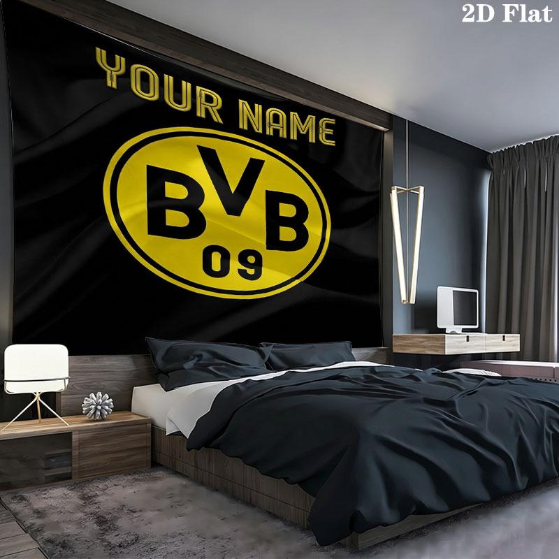Borussia Custom Name Wall Tapestry Aesthetic Wall Hanging Printed Fabric Blanket Decorative Tapestries for Bedroom Living Room Home Decor