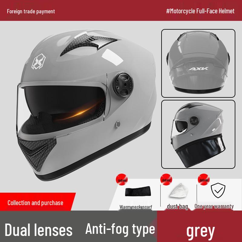 Men’s Anti-Fog Winter Motorcycle Helmet - Full Coverage, Warm, Electric Car Compatible