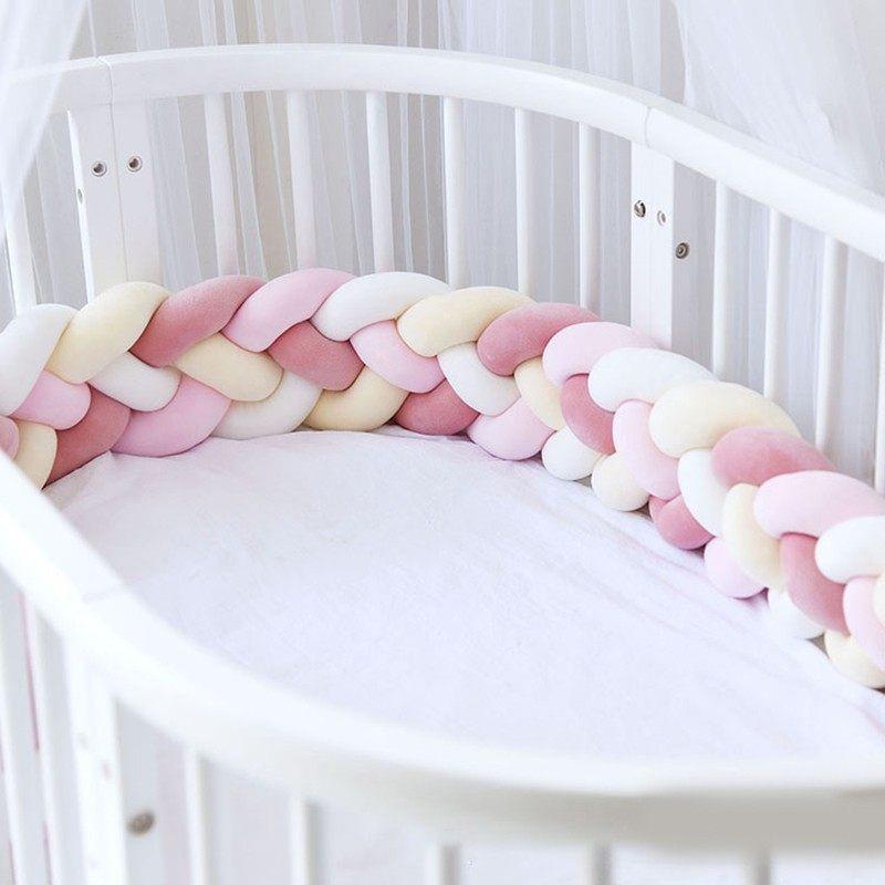 Four-Strand Danish Braided Cushion: Knotted Cable Knit for Children's Room Anti-Collision Bed Rail
