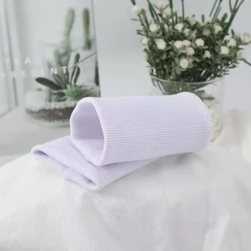 Pure Cotton Knitted Fine Ribbed Sweatshirt Jacket Clothing Accessories Fabric with Cuffs Sleeves Hem and Bottom Edge