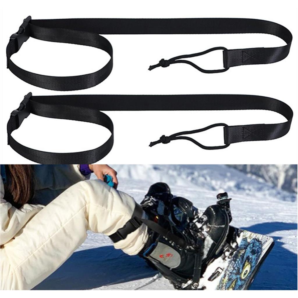 2Pcs Light Weight Ski Equipment Tie Strap Snowboard Leash with Buckle For Convenient Storage And Travel Easy to Use