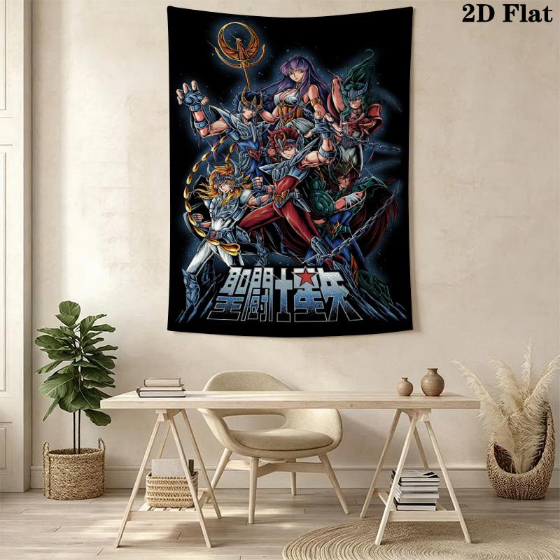 Saint Seiya Knights Zodiac Tapestry Fashion Print Background Cloth Soft Background Wall Hanging Cloth Atmospheric Background Cloth