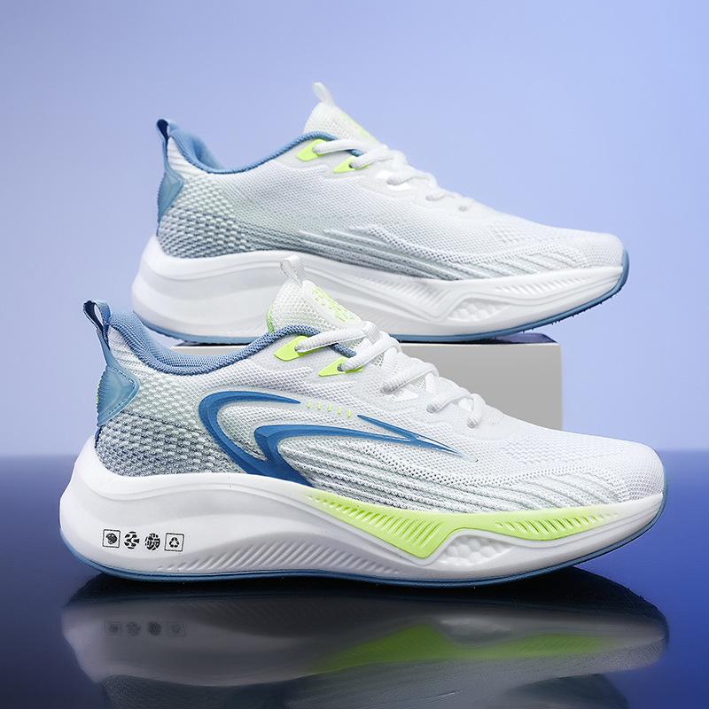 Large Size Carbon Plate Sports Casual Shoes Men's Running Shoes Mesh Shoes Summer Breathable Professional Shock Absorption