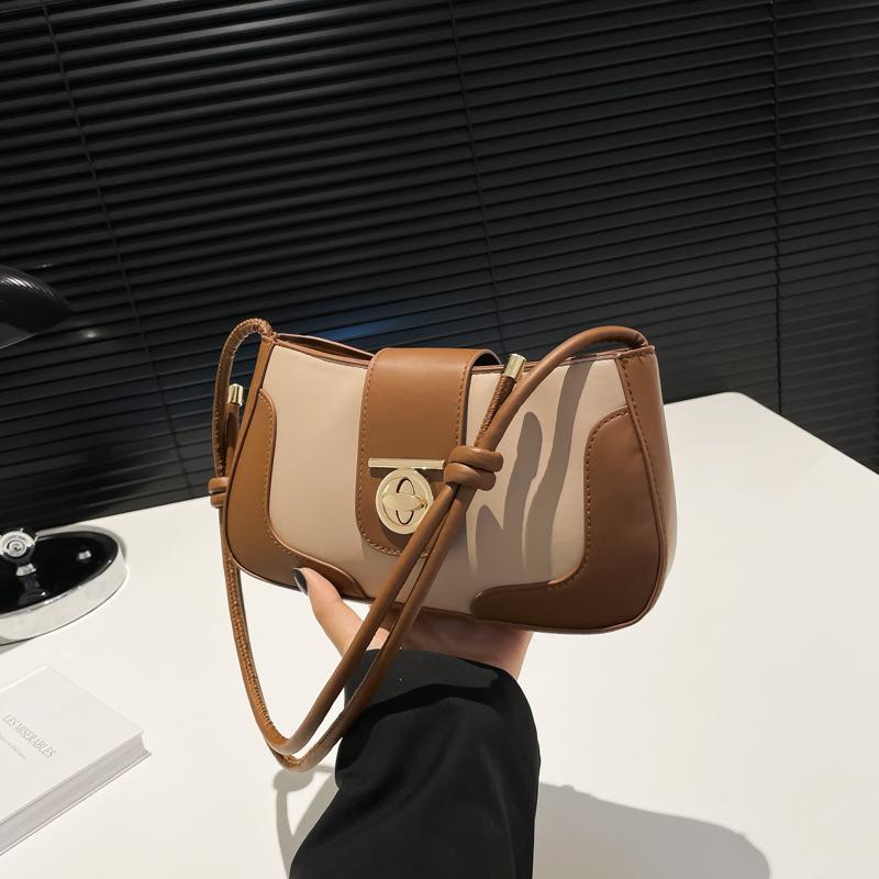 Fashion contrasting underarm bag women's versatile casual autumn and winter new high-end texture niche personalized shopping messenger bag