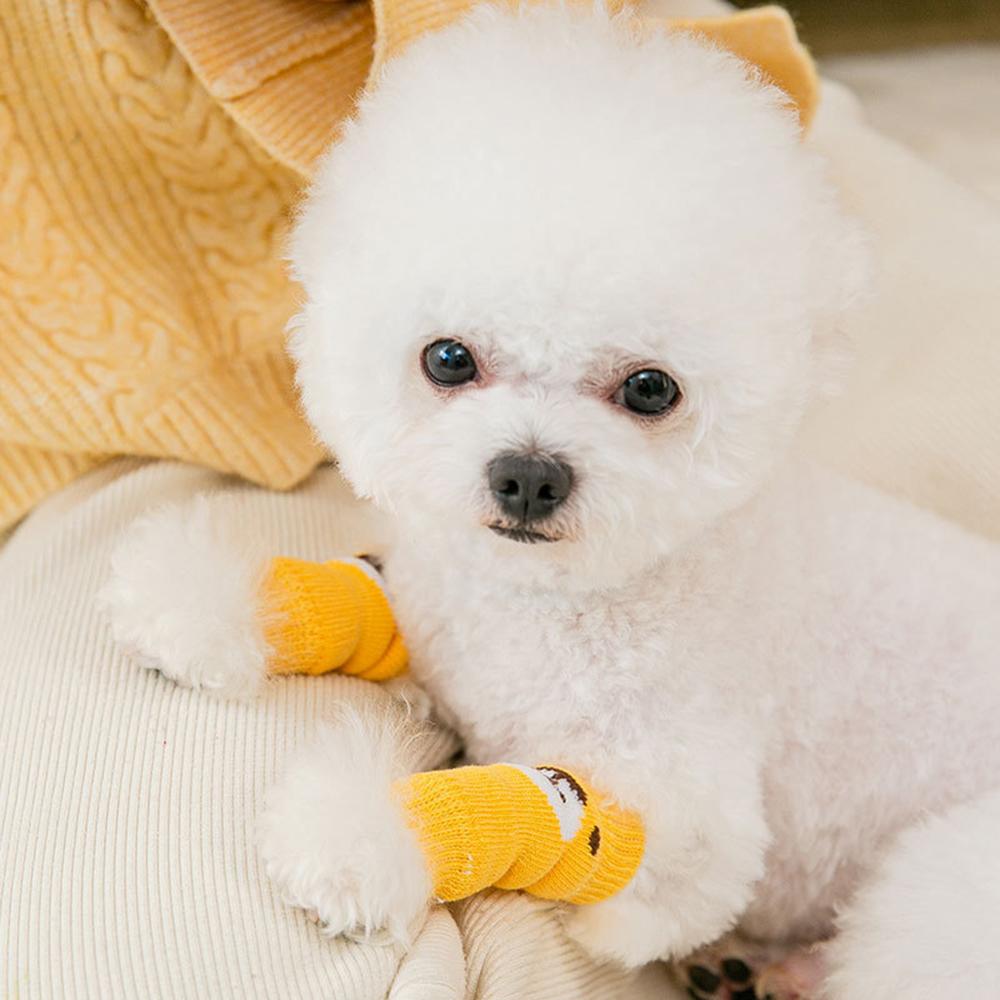 4 Stück/Set Welpenstiefel Warmer Knieschoner Hundesocken Hund Ellbogenschoner Hund Beinschutz Urinsicher Warmer Knieschoner Gestrickter Haustier Beinschutz
