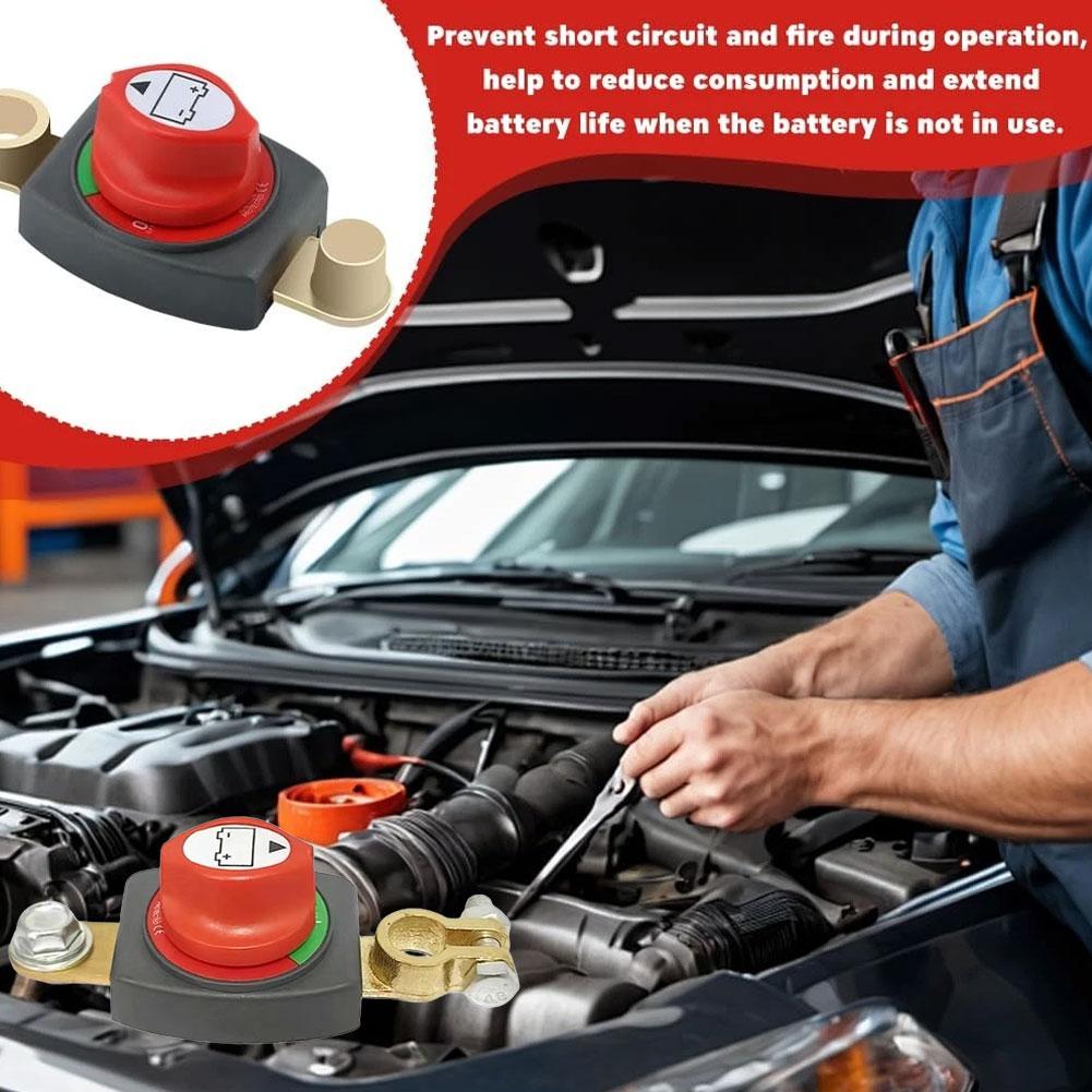 New Top Post Battery Disconnect Isolator Negative Cut-off Rotary Switch 12-48V For Car RV Truck Marine Boat Q7B4