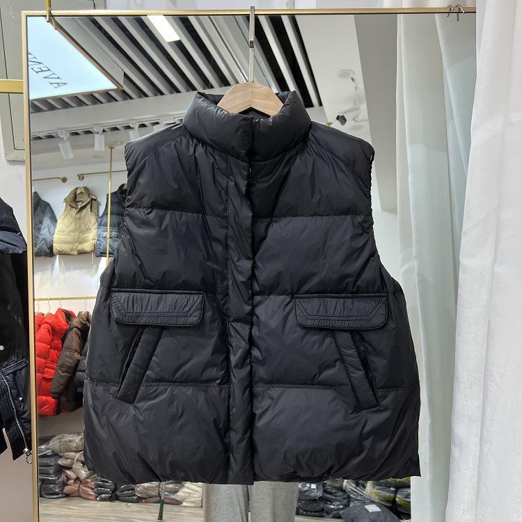 Down Vest Stand-up Collar Loose White Duck Down Down Vest Short Fashion Small Down Vest Women's Winter