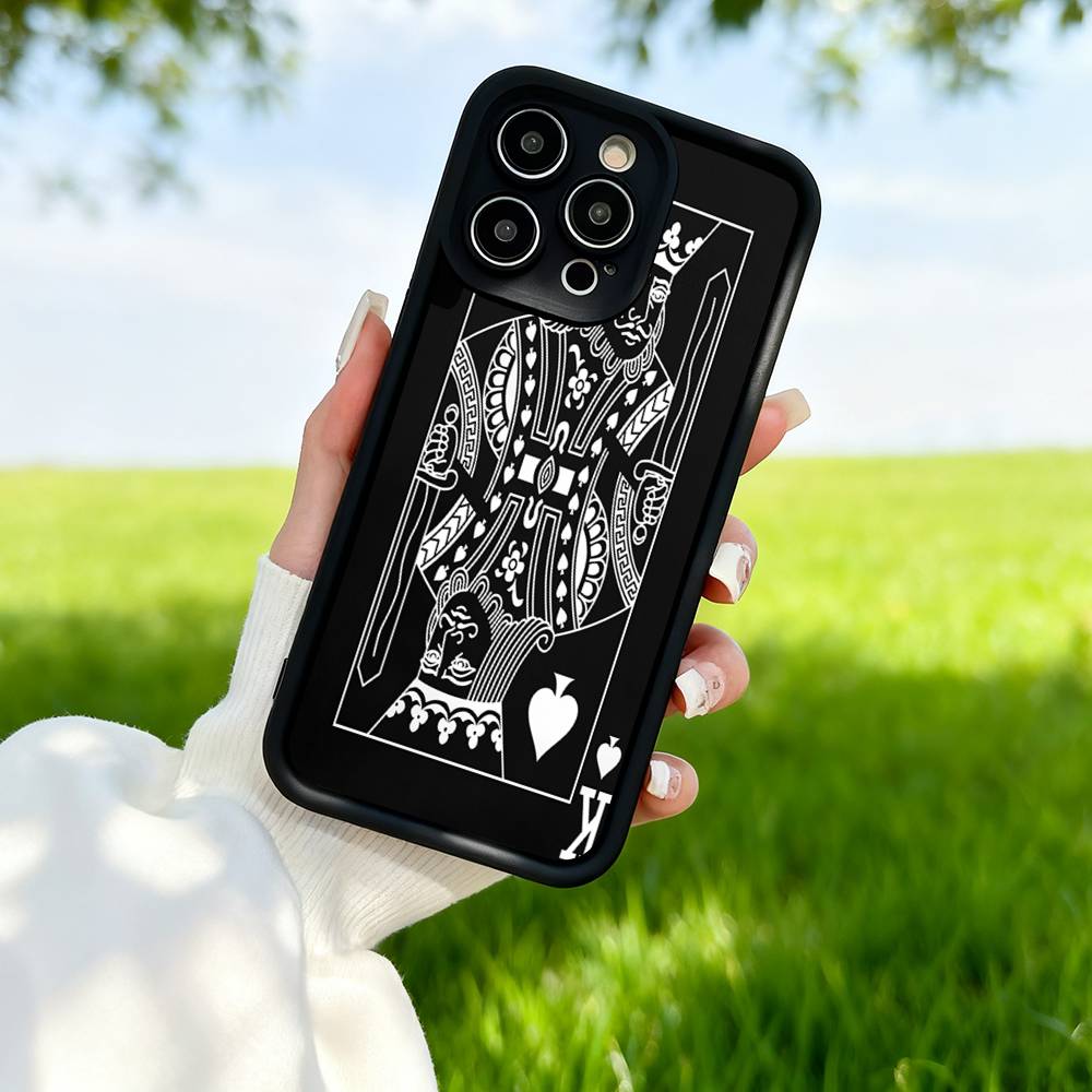 Playing Cards Silicone Soft Phone Case For IPhone 17 16 15 14 13 12 11 Pro Max Plus 16E Shockproof Back Cover
