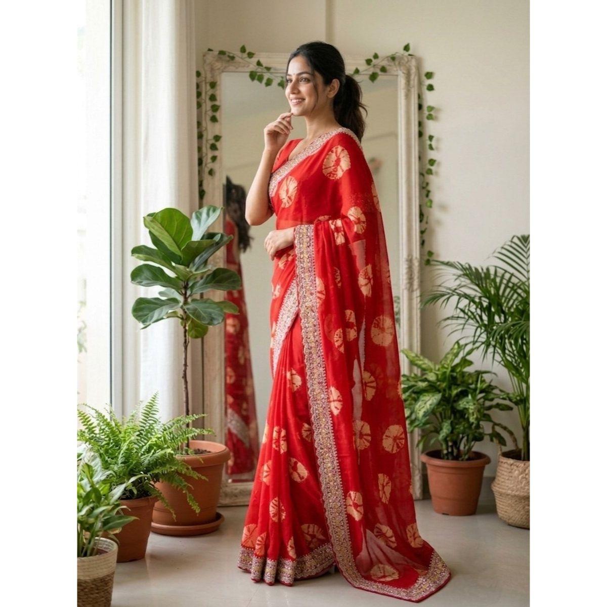 New Launch | Premium Party Wear Bandhej Georgette Saree Collection
