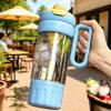 Leak-proof Sports Water Bottle Large Capacity Tea Partition Cup Cute Portable Straw Cup  Travel