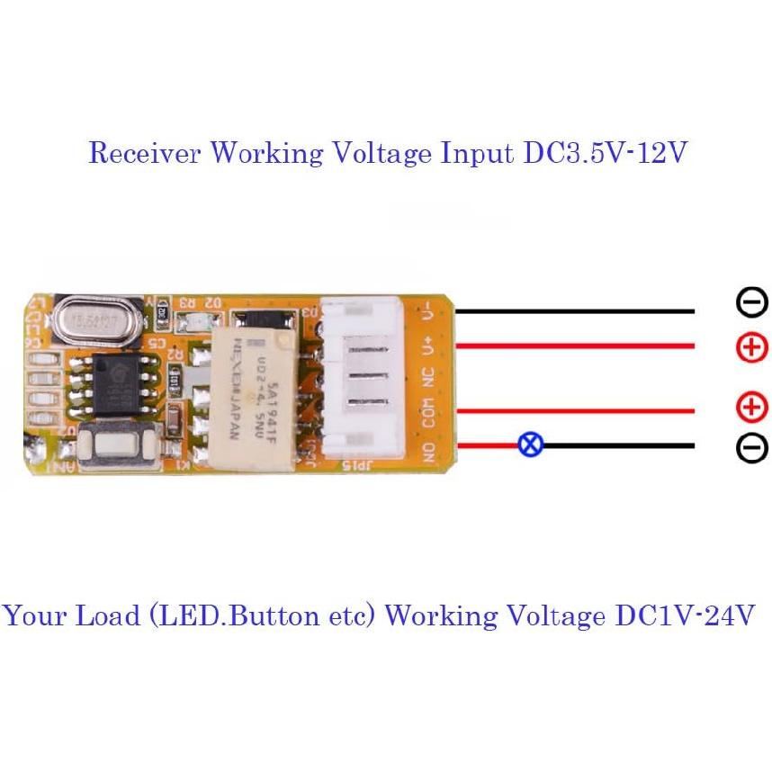 DC 5V 6V 9V 12V Wireless Control Switch 433mhz Remote Relay Latching Switch, 12V Long Range Remote Transmitter and Receiver for Indoor and Outdoor