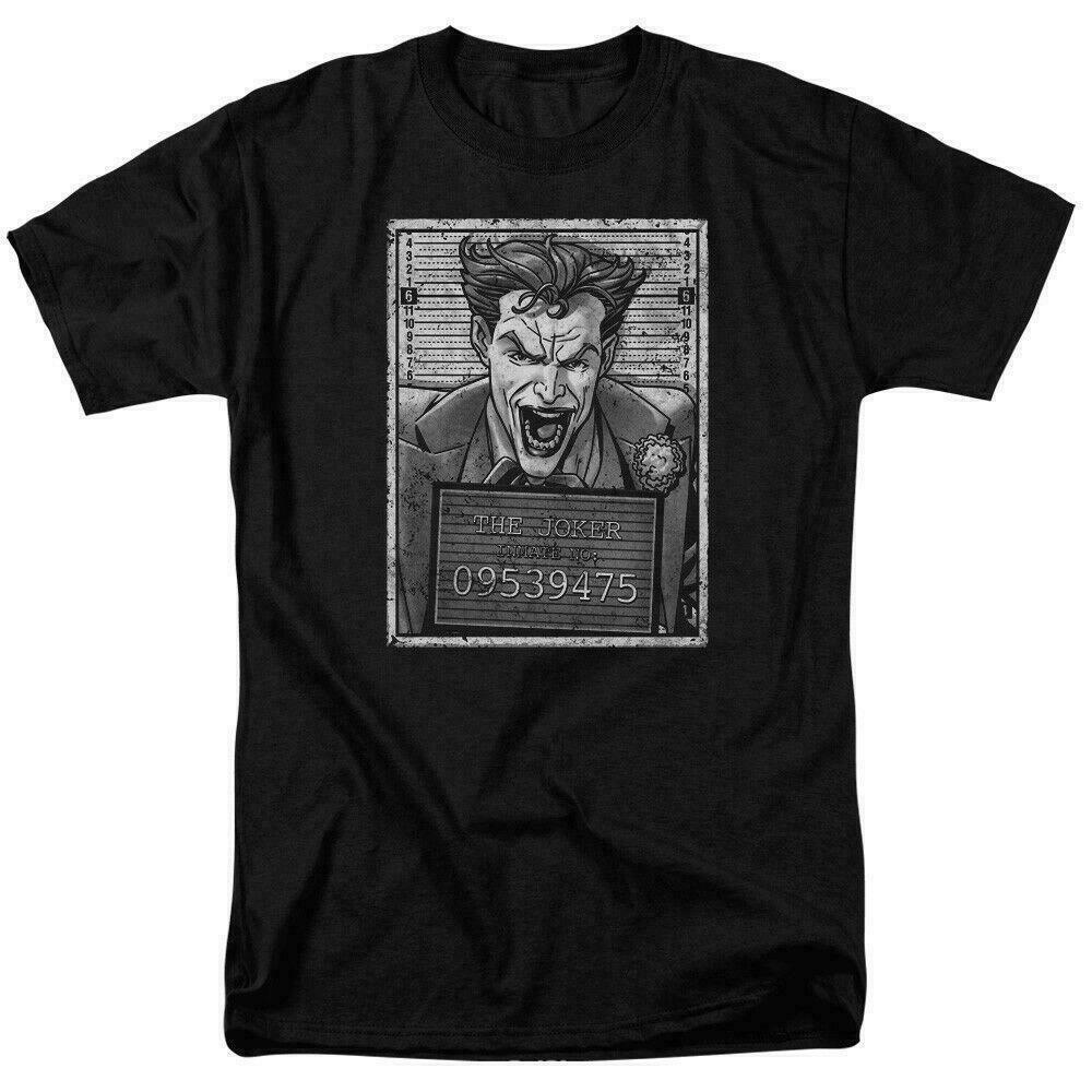 26 The Joker Inmate Mug Shot T Shirt Licensed Comic Book Tee Black Unisex T-Shirt M