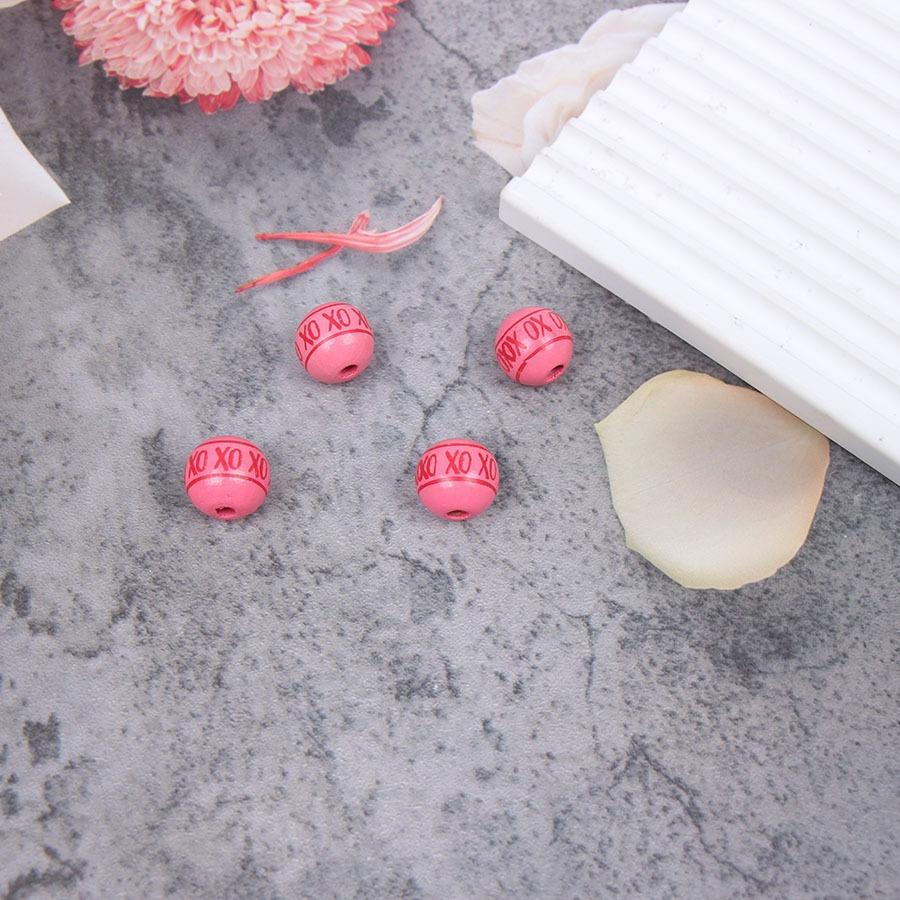 Valentine'S Day Love Wooden Beads Home Decoration Colorful Wooden Beads Wreath Accessories Diy Fringed Hemp Rope Wooden Beads String