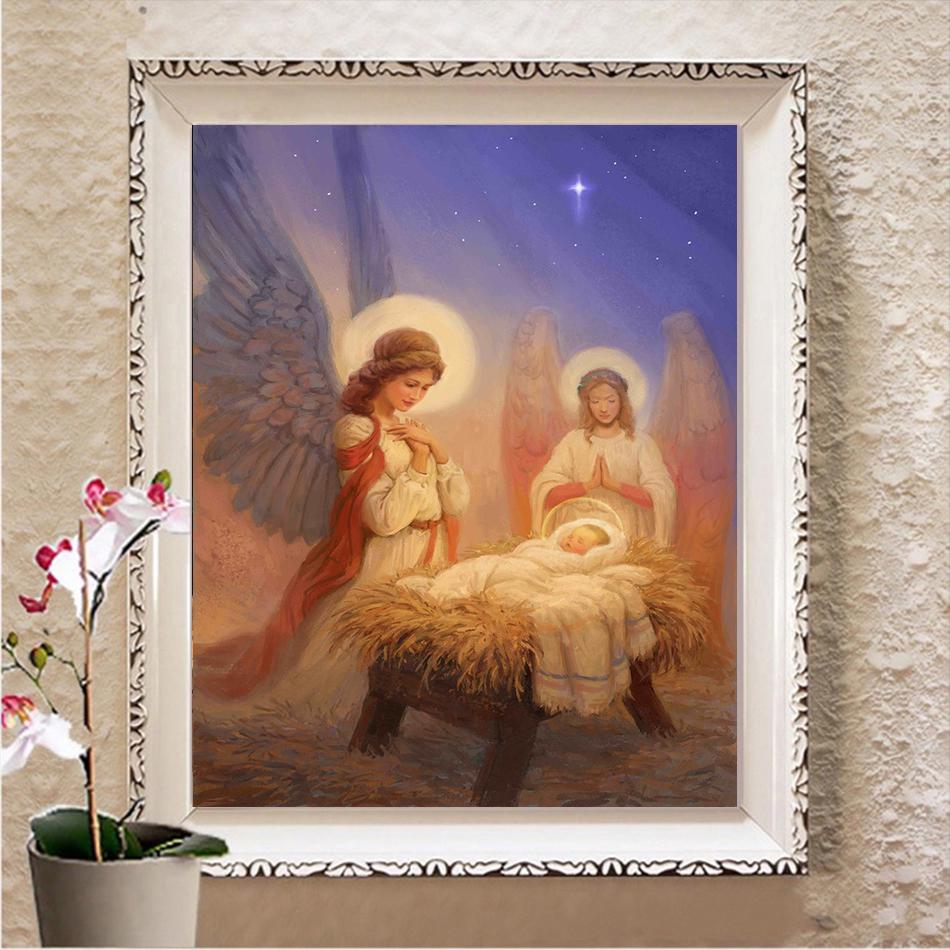 Diamond Painting Snowman Cross Stitch Diamond Embroidery Door Cartoon Rhinestone Kit Christmas Decorations