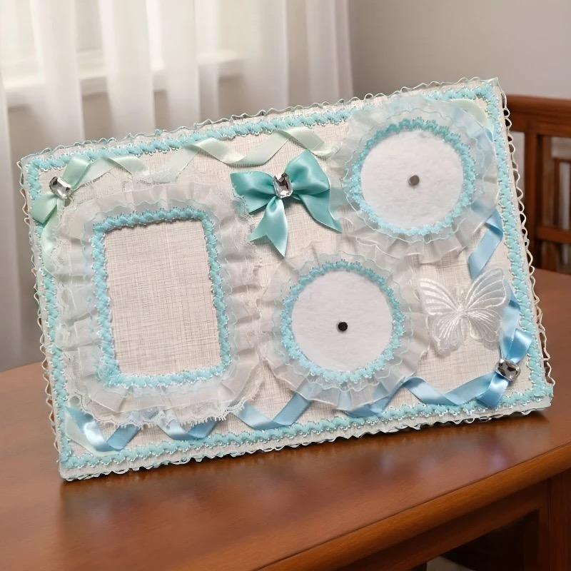 

ita bag decoaration DIY itabag accessories bow lace double badge holder photo card display card holder transparent itaboard світло-зелений колір
